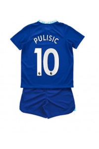 Fotbalové Dres Chelsea Christian Pulisic #10 Dětské Domácí Oblečení 2022-23 Krátký Rukáv (+ trenýrky)